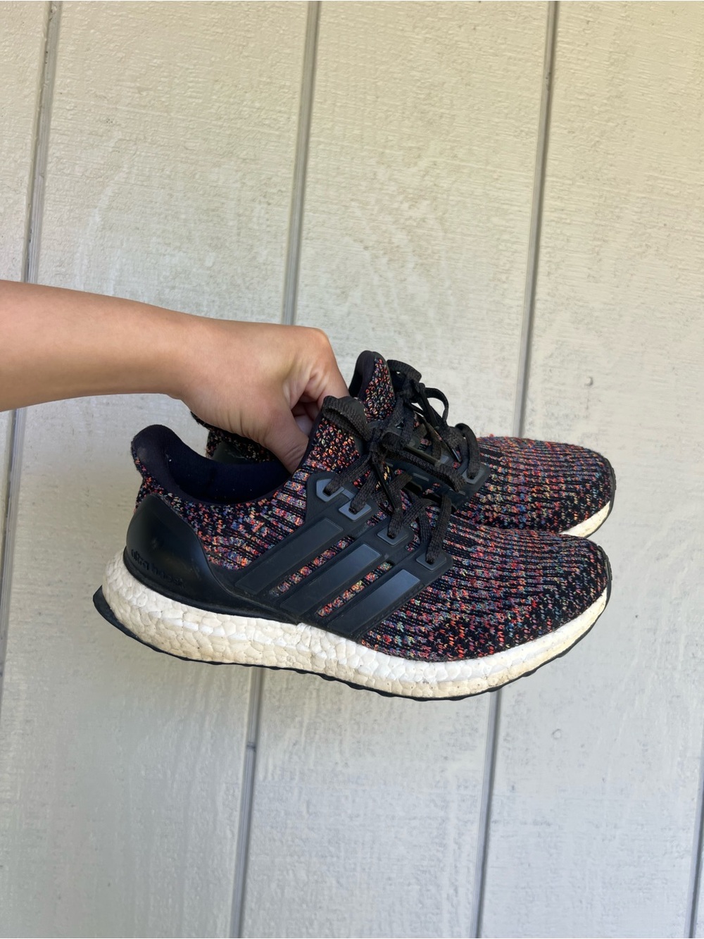 Adidas Black Multicolor Knit Ultra Boost  Running Shoes